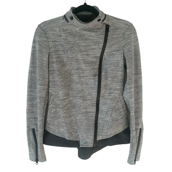 LULULEMON Bust A Move Moto Jacket Commuter Silver Spoon Slate Gray Womens Size 6 - Picture 2 of 9